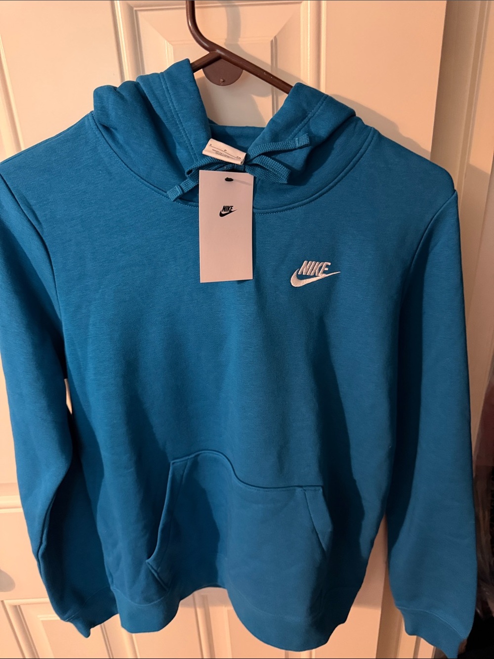 Nike Bright Teal Pullover Hoodie with White Logo